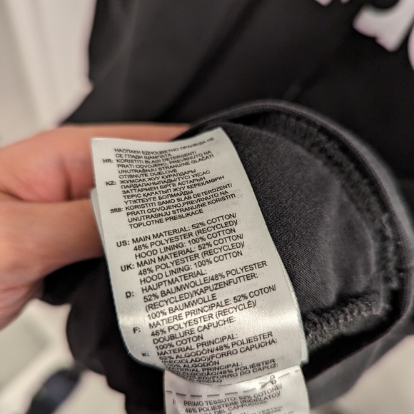 ADIDAS Women Medium Essentials Linear Pullover Hoodie in Black - Picture 3 of 4